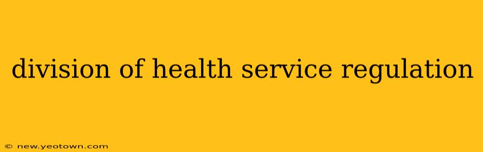 division of health service regulation
