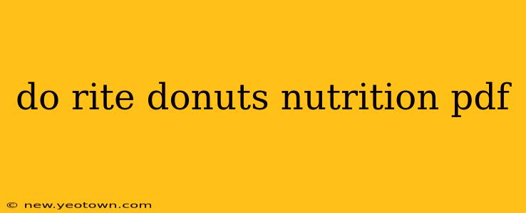 do rite donuts nutrition pdf