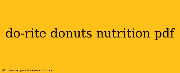 do-rite donuts nutrition pdf