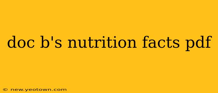 doc b's nutrition facts pdf