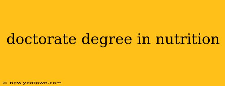 doctorate degree in nutrition