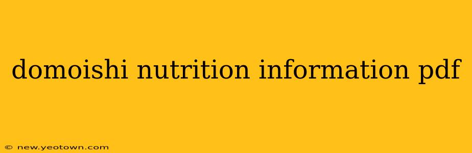 domoishi nutrition information pdf