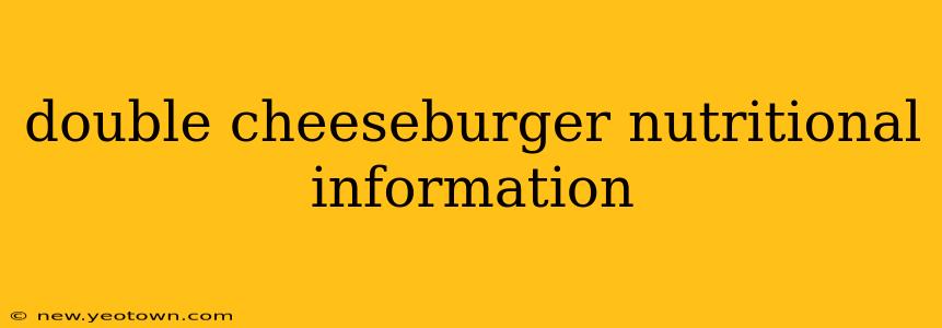 double cheeseburger nutritional information