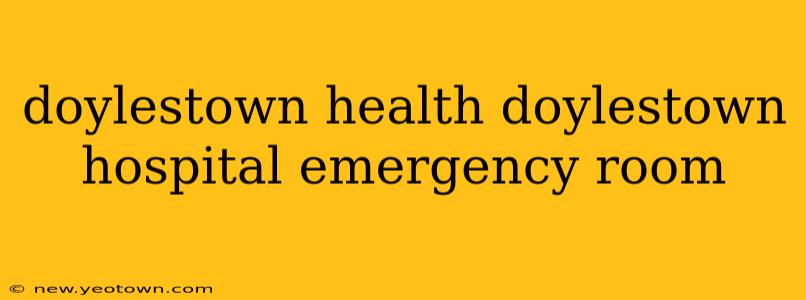 doylestown health doylestown hospital emergency room