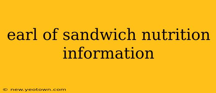 earl of sandwich nutrition information