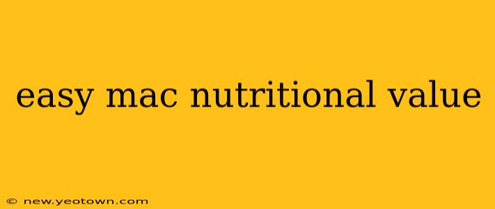 easy mac nutritional value