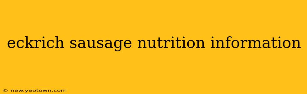 eckrich sausage nutrition information