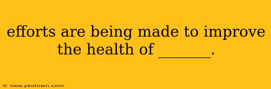 efforts are being made to improve the health of _______. efforts are being made to improve the health of _______.