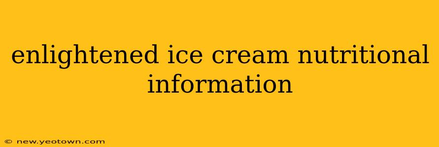 enlightened ice cream nutritional information