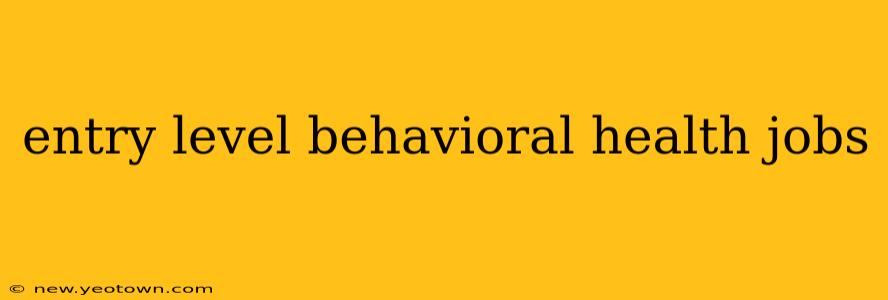 entry level behavioral health jobs
