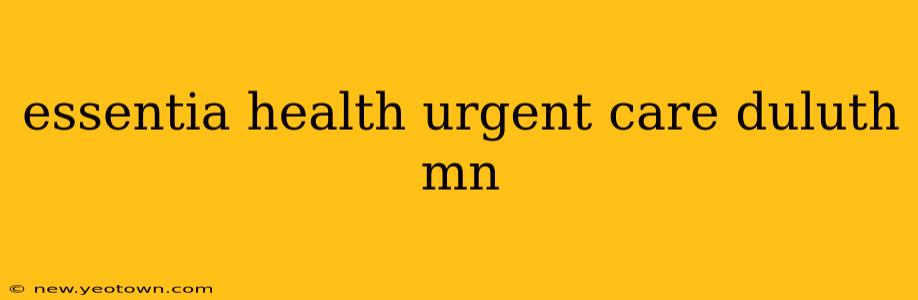 essentia health urgent care duluth mn