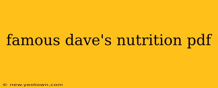 famous dave's nutrition pdf