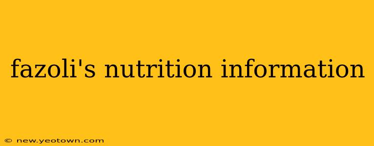 fazoli's nutrition information