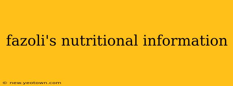 fazoli's nutritional information