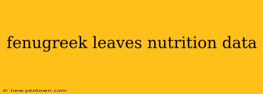 fenugreek leaves nutrition data