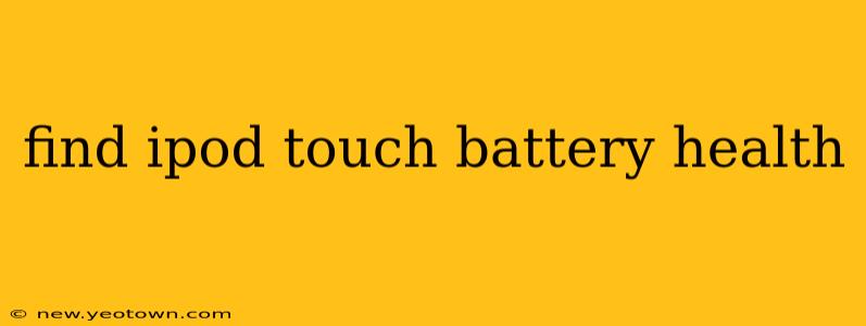 find ipod touch battery health