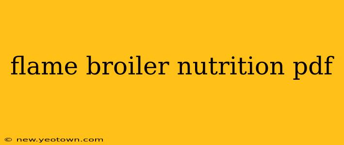 flame broiler nutrition pdf