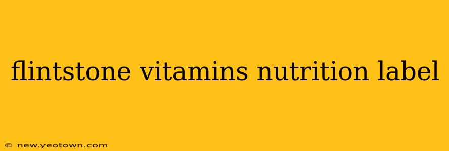 flintstone vitamins nutrition label