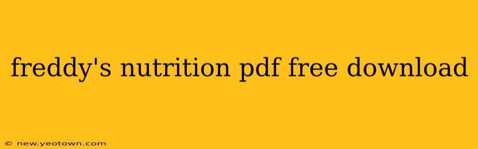 freddy's nutrition pdf free download