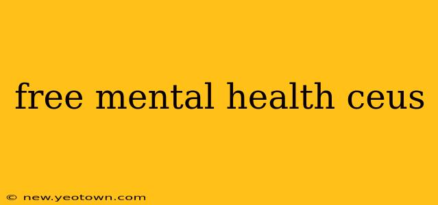 free mental health ceus
