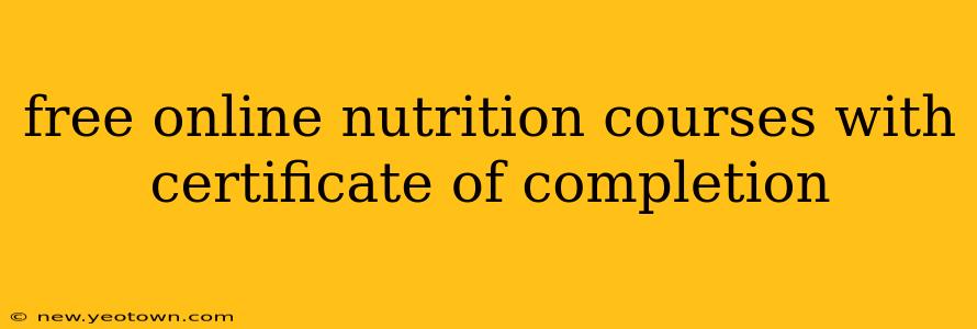 free online nutrition courses with certificate of completion