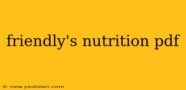 friendly's nutrition pdf