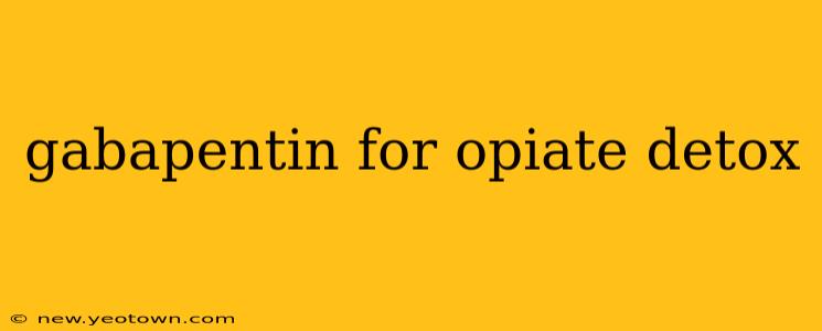 gabapentin for opiate detox