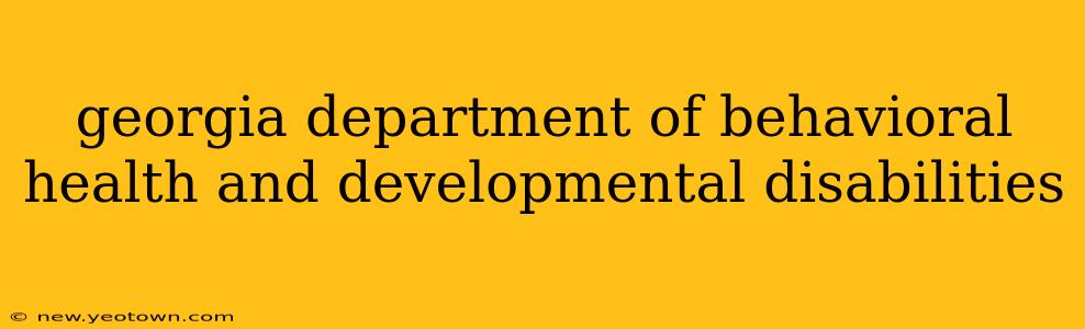 georgia department of behavioral health and developmental disabilities