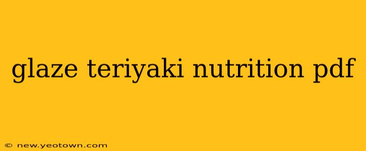 glaze teriyaki nutrition pdf
