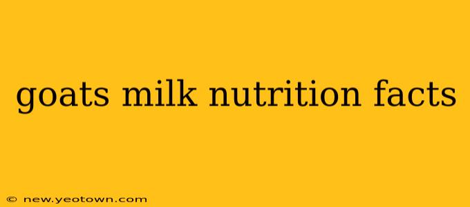 goats milk nutrition facts