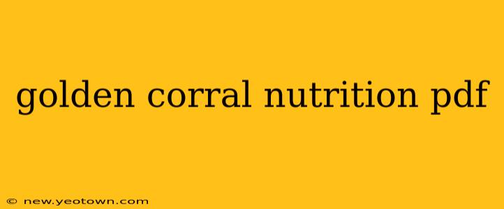 golden corral nutrition pdf