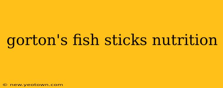 gorton's fish sticks nutrition