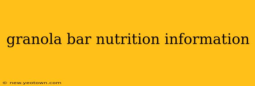 granola bar nutrition information
