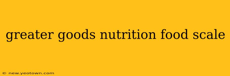 greater goods nutrition food scale