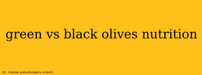 green vs black olives nutrition