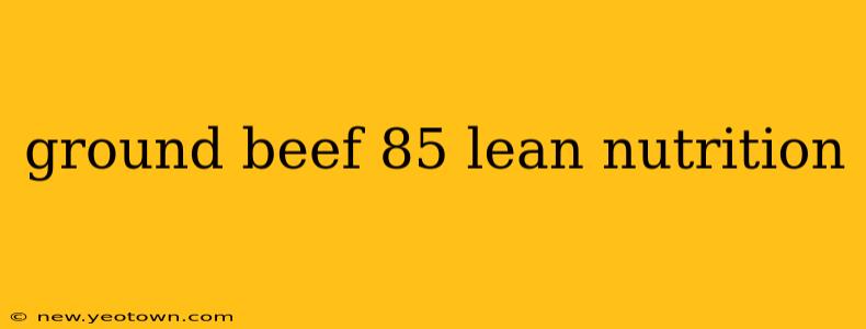 ground beef 85 lean nutrition