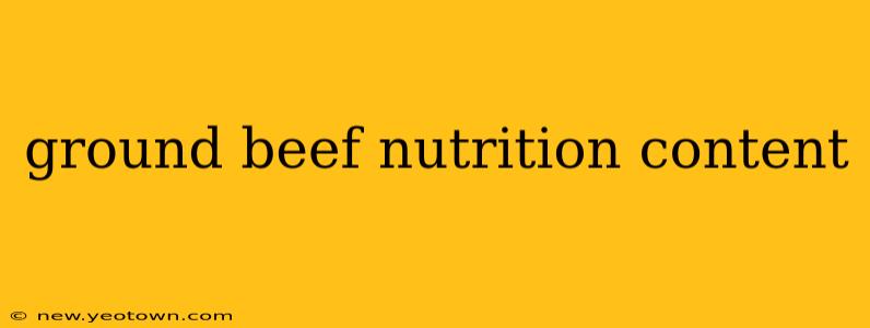 ground beef nutrition content