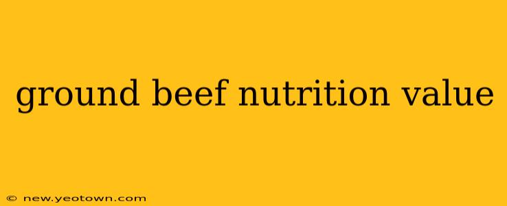 ground beef nutrition value