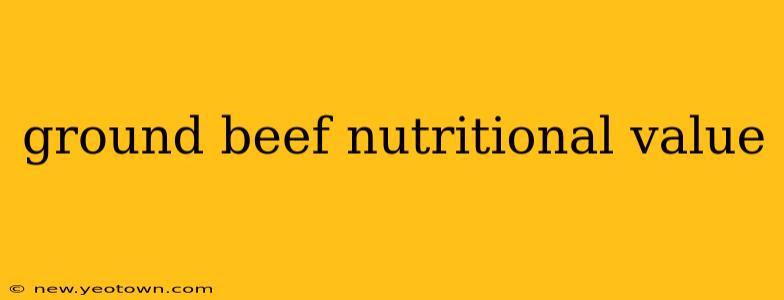 ground beef nutritional value