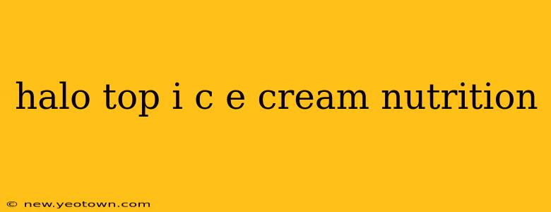 halo top i c e cream nutrition
