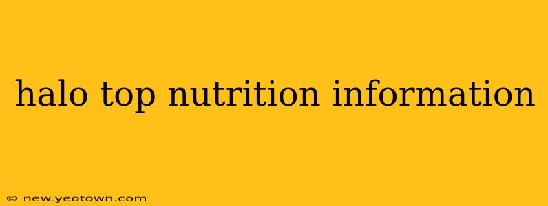 halo top nutrition information