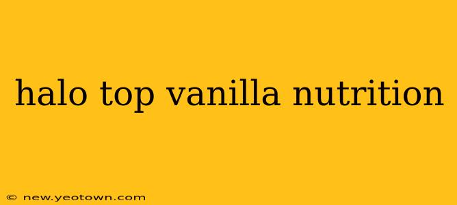 halo top vanilla nutrition