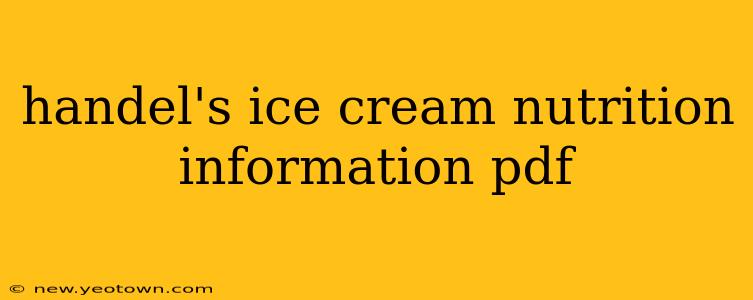 handel's ice cream nutrition information pdf