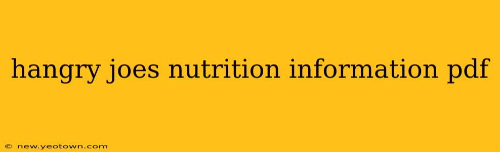 hangry joes nutrition information pdf