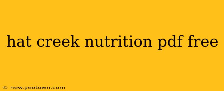 hat creek nutrition pdf free