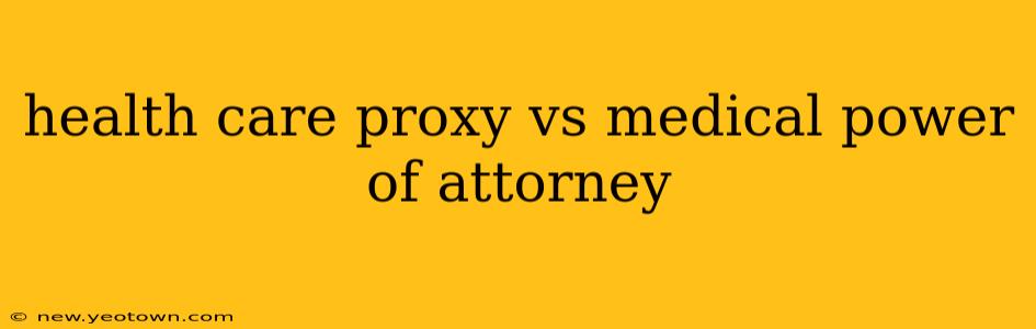 health care proxy vs medical power of attorney
