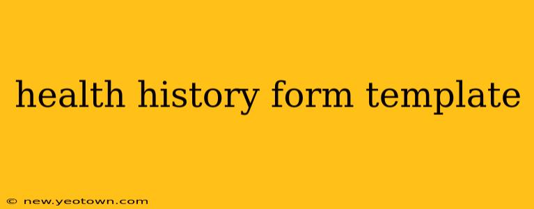 health history form template