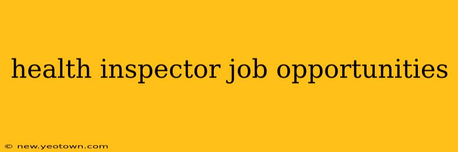 health inspector job opportunities