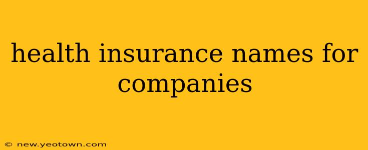 health insurance names for companies