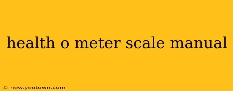 health o meter scale manual